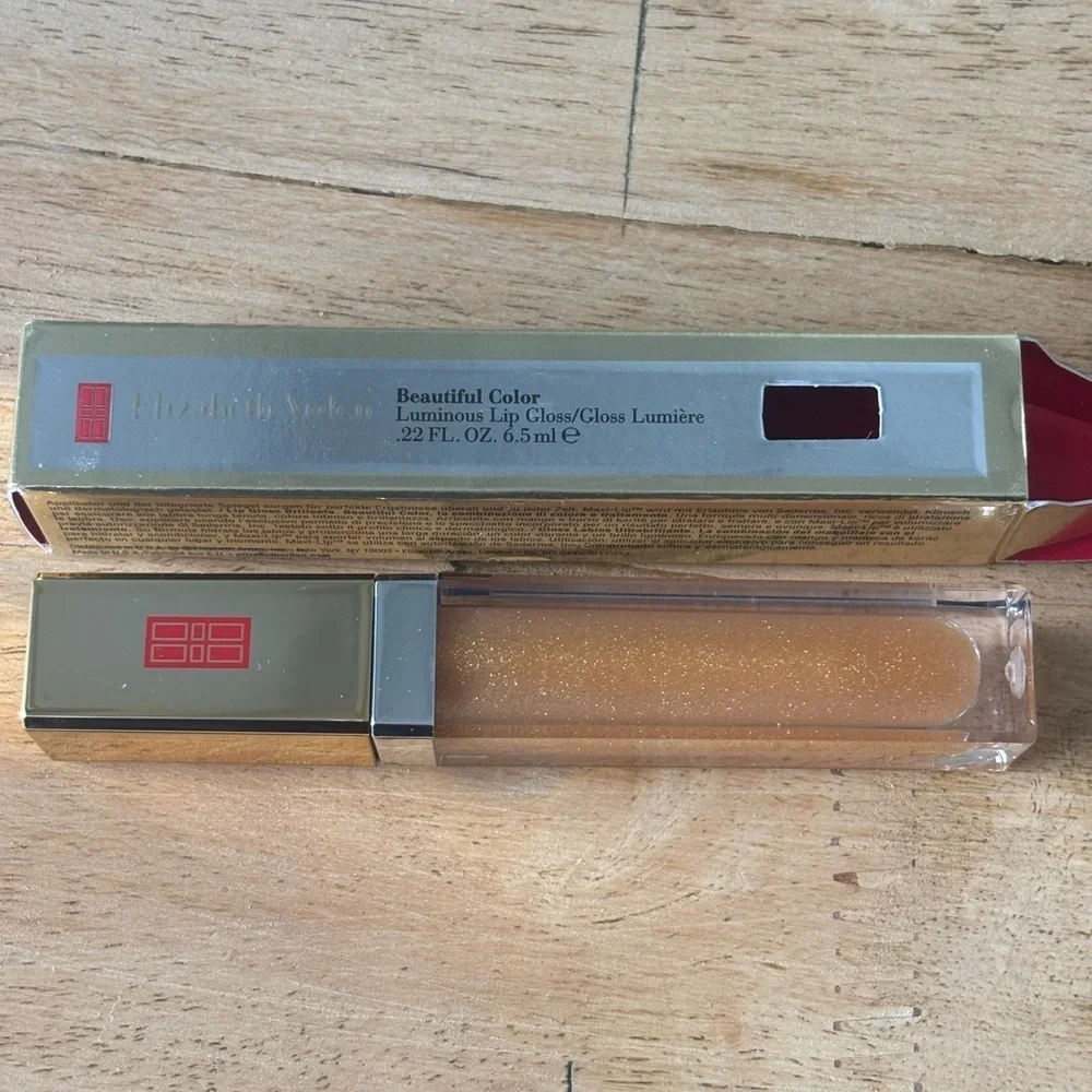 NIB Elizabeth Arden Beautiful Color Luminous Lip Gloss Glamorous Gold 15